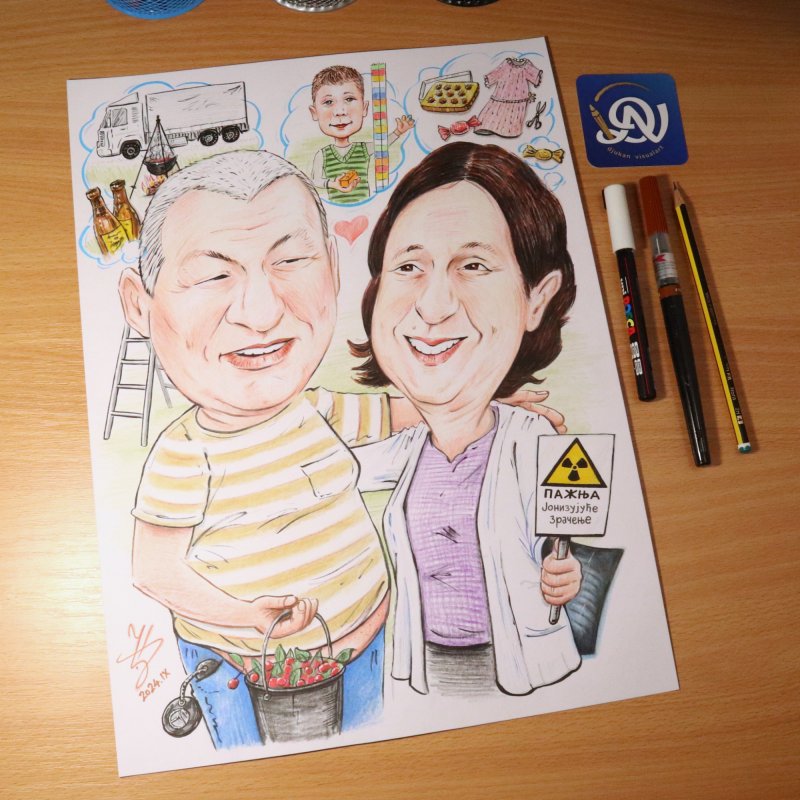 BAKA I DEKA - PORTRET KARIKATURA, Slika ĐUKAN ~ KARIKATURE