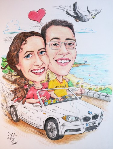 PUT U BARSELONU - PORTRET KARIKATURA, autor ĐUKAN ~ KARIKATURE