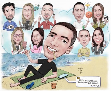 ZA KOLEGIN RODJENDAN - PORTRET KARIKATURA, autor ĐUKAN ~ KARIKATURE