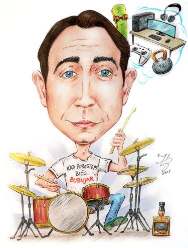BUBNJAR - PORTRET KARIKATURA, autor ĐUKAN ~ KARIKATURE