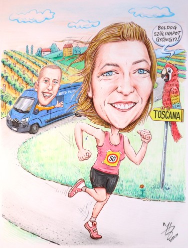 DJENDJI MARATONKA - PORTRET KARIKATURA, autor ĐUKAN ~ KARIKATURE