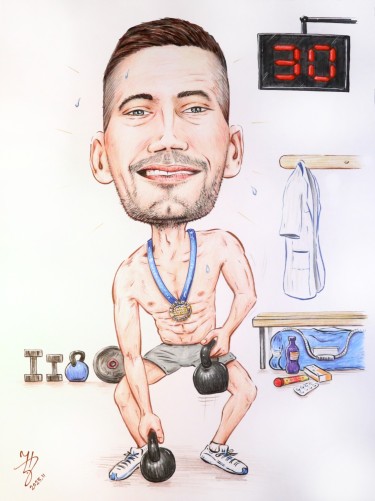 SRDJANOV TRENING  - PORTRET KARIKATURA, autor ĐUKAN ~ KARIKATURE
