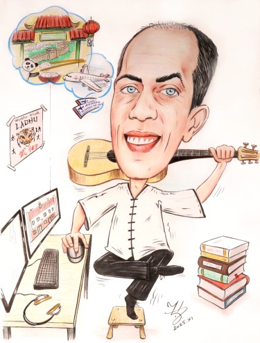 KUNG FU TRENER - PORTRET KARIKATURA, autor ĐUKAN ~ KARIKATURE