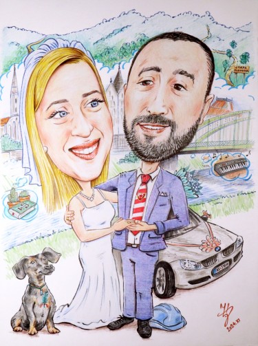 MLADENCI - PORTRET KARIKATURA, autor ĐUKAN ~ KARIKATURE