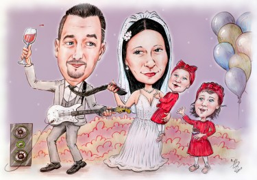 SVADBENA PORTRET KARIKATURA, autor ĐUKAN ~ KARIKATURE