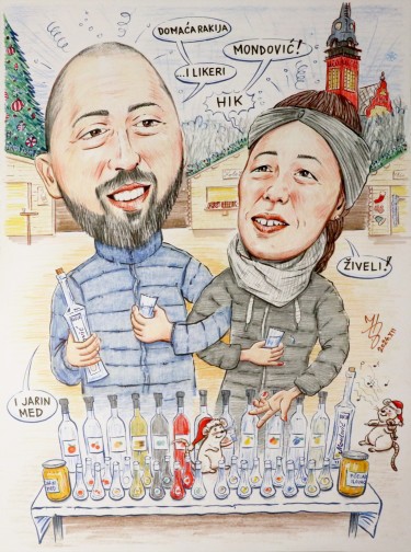 PRODAVCI RAKIJE - PORTRET KARIKATURA, autor ĐUKAN ~ KARIKATURE