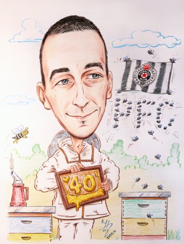 PCELAR PARTIZANOVAC - PORTRET KARIKATURA, autor ĐUKAN ~ KARIKATURE