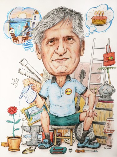 TETAK SVETISLAV - PORTRET KARIKATURA, autor ĐUKAN ~ KARIKATURE