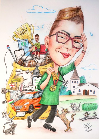 TURISTIČKI VODIČ NA DELU - PORTRET KARIKATURA, autor ĐUKAN ~ KARIKATURE