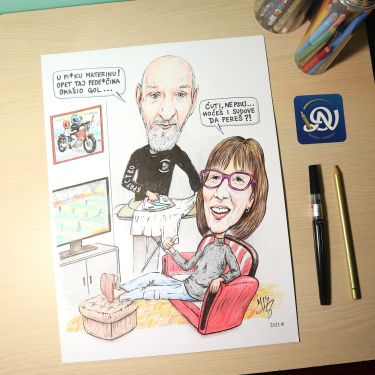 DEDA JE U NEVOLJI - PORTRET KARIKATURA