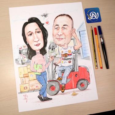 PORTRET KARIKATURA ZA GODIŠNJICU BRAKA