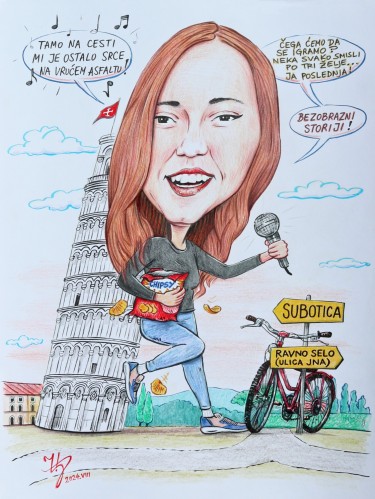 MARINA U PIZI - PORTRET KARIKATURA