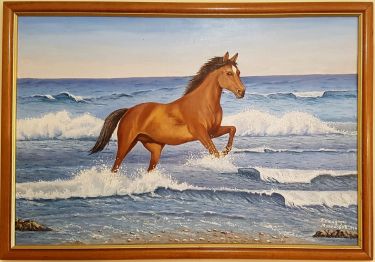 Konj na plaži, , autor Milenović Božidar