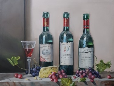 Flaše vina- slika po narudžbini, autor Vujinović Vesna