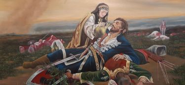 Kosovka devojka ulje na platnu 145x110, autor Klipa Goran