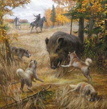 Psi Ulje na platnu 70x70, autor Klipa Goran