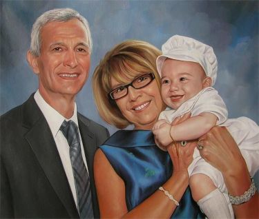 Porodicni portret - ulje na platnu, autor Klipa Goran