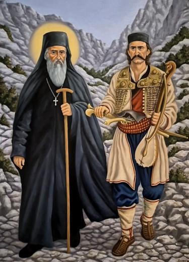 Sveti Vasilije i Bajo Pivljanin na putu za Ostrog, autor Barbek Bojan
