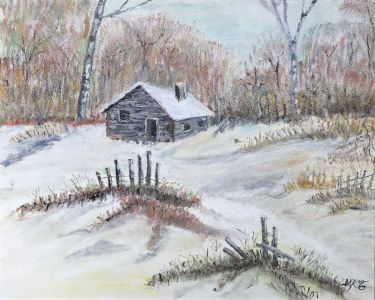 zima na vikendici, autor Kalendarova Barbulov Mitana