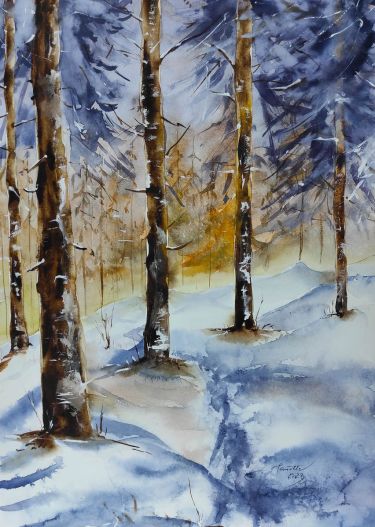 Sunset at Winter Forest autor Godnič Bakoš Žanet