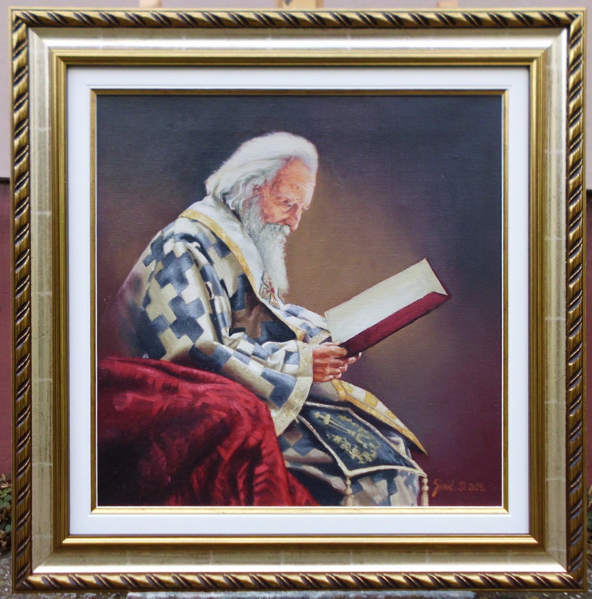 Portret Patrijarha Pavla- uramljeno ulje na platnu, 40x40cm