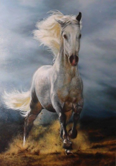 Konj- ulje na platnu 60x80cmcm, autor Simic Dragana
