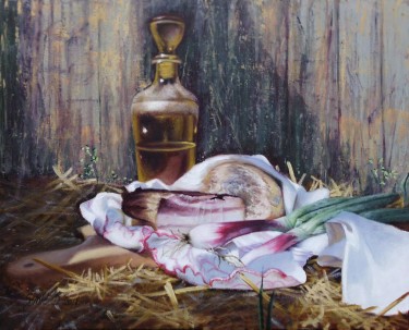 Mrtva priroda s lukom- ulje na platnu 40x50cm, autor Simic Dragana