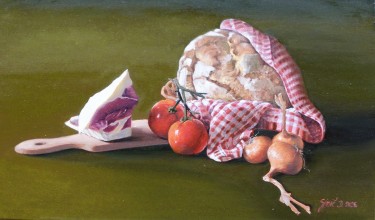 Seoska mrtva priroda- ulje na platnu 30x50cm, autor Simic Dragana