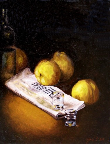 Dunjevača i politika- ulje na platnu 33x44cm, autor Simic Dragana