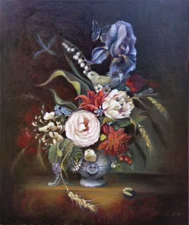 Flamansko cvece- ulje na platnu 50x60cm, autor Simic Dragana