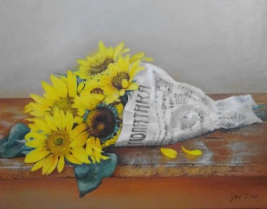 Suncokreti- ulje na platnu, 40x50cm, autor Simic Dragana