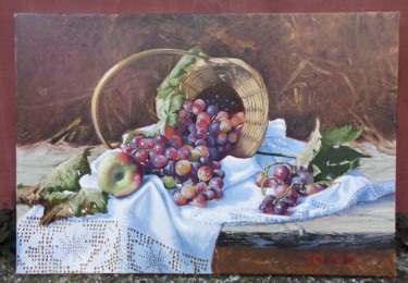Mrtva priroda s korpom- ulje na platnu, 35x50cm, autor Simic Dragana