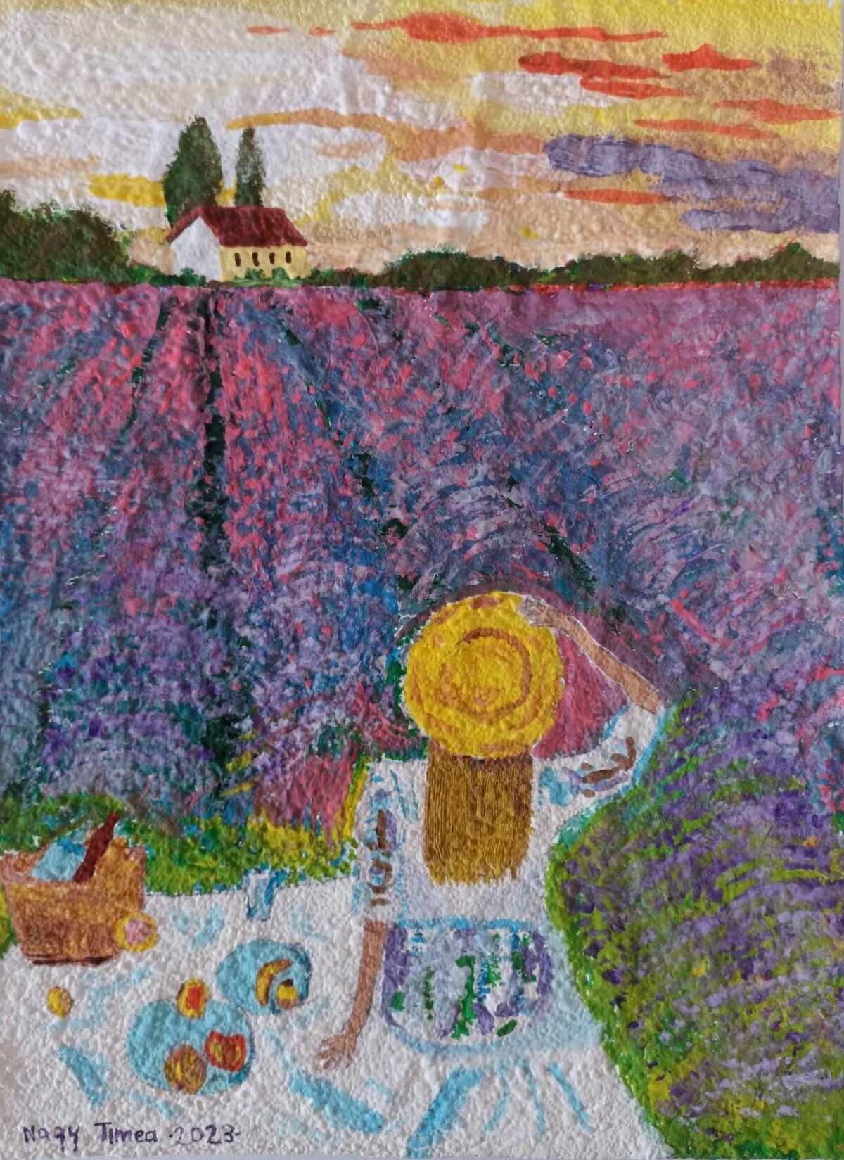 Picnic on the lavender field