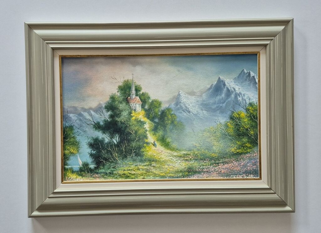 Ulje na platnu - Brdo iza mora, prelepa slika