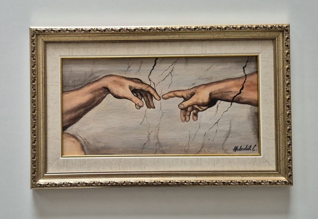 Ulje na platnu - Stvaranje Adama, prelepa slika