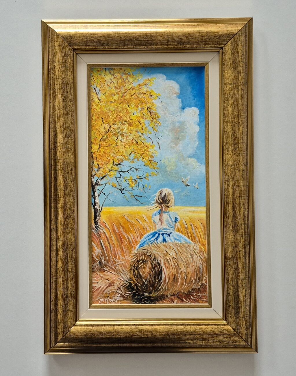 Ulje na platnu - Uspomena iz sela, prelepa slika
