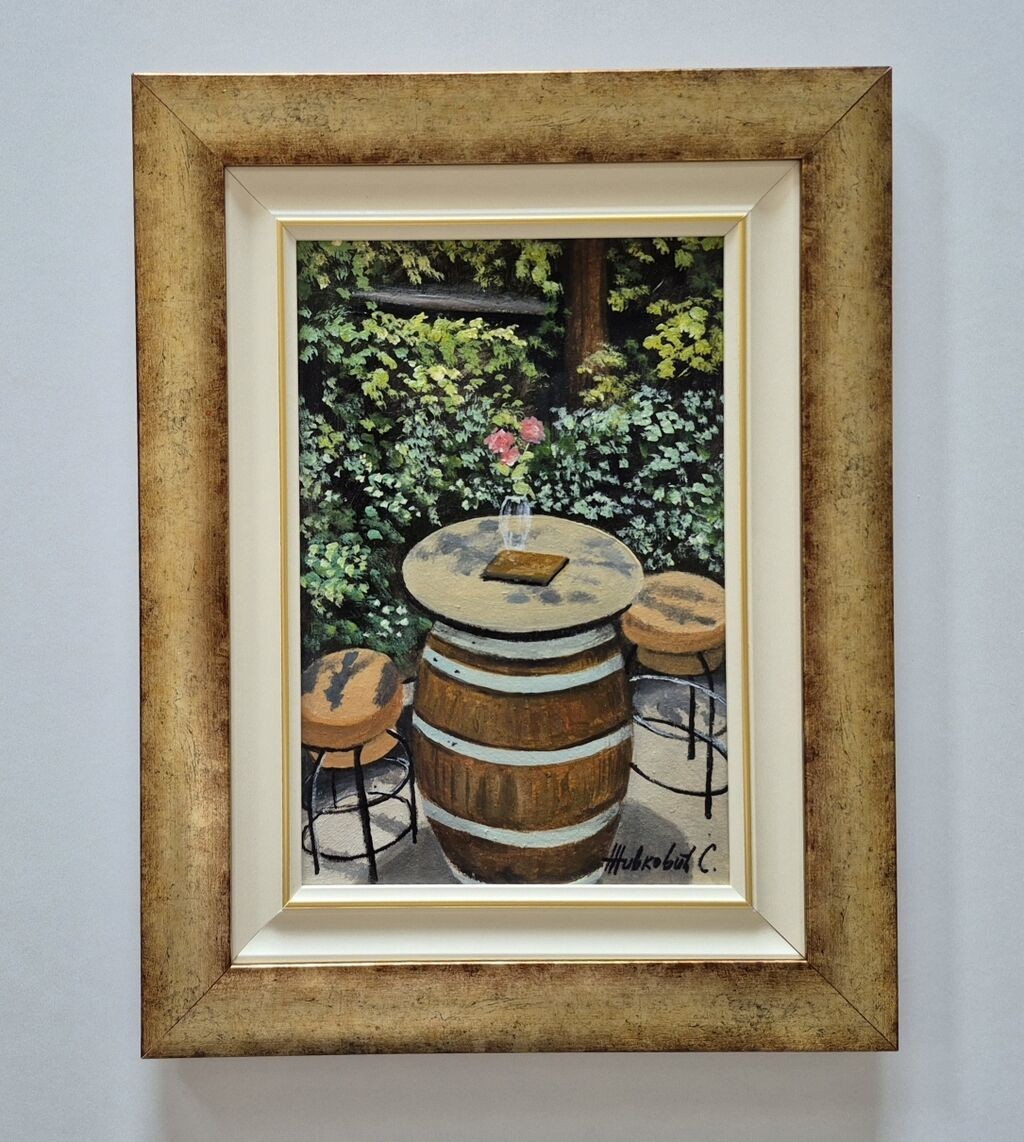 Ulje na platnu - Mesto za vino, prelepa slika
