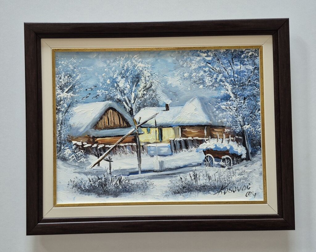 Ulje na platnu - Zima na salasu, prelepa slika