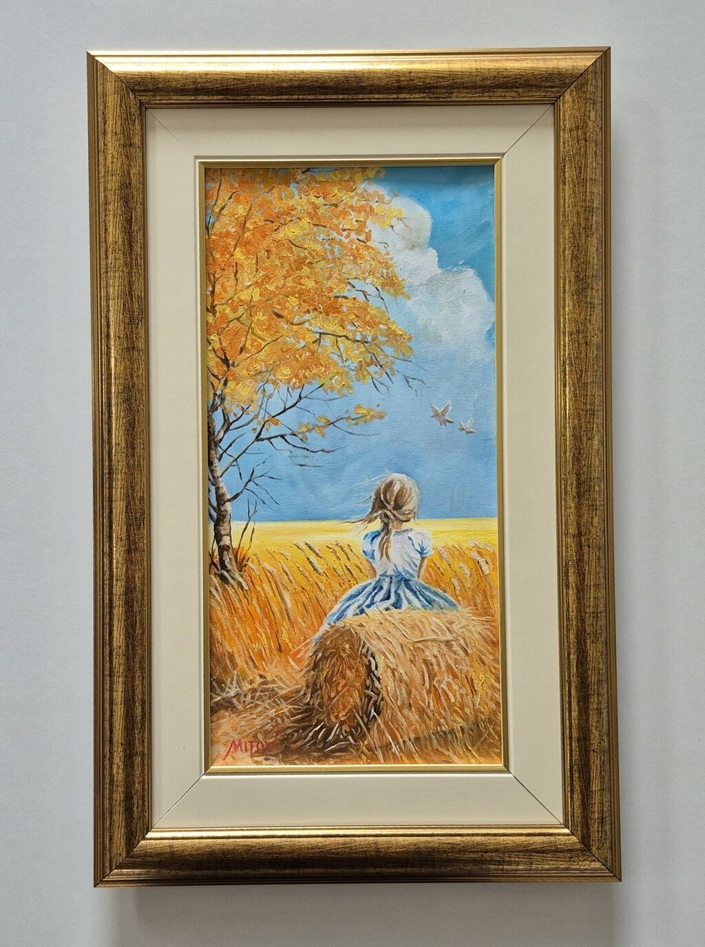 Ulje na platnu - Uspomena iz sela, prelepa slika