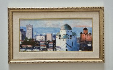Ulje na platnu - Beograd na dlanu, prelepa slika, autor Dusko Dule
