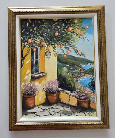 Ulje na platnu - Pogled na zaliv, prelepa slika, autor Dusko Dule