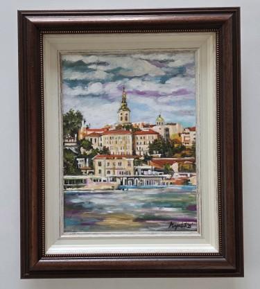 Ulje na platnu - Beograd, pejzaz - Prelepo, autor Dusko Dule