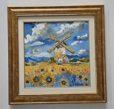 Ulje na platnu - Zlatno polje suncokreta, autor Dusko Dule