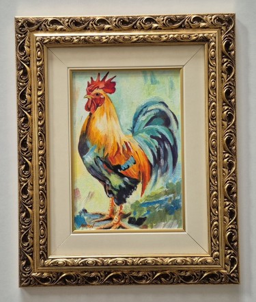 Ulje na platnu - Petao, portret, autor Dusko Dule
