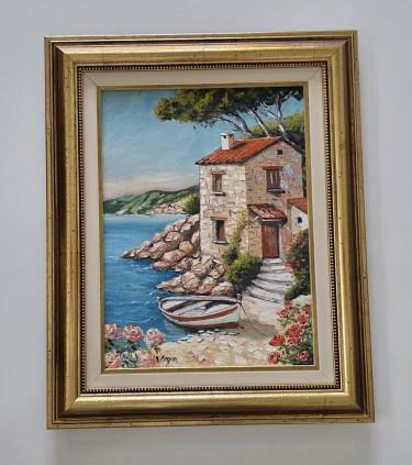Ulje na platnu - Mediteranska obala, slika dva, autor Dusko Dule