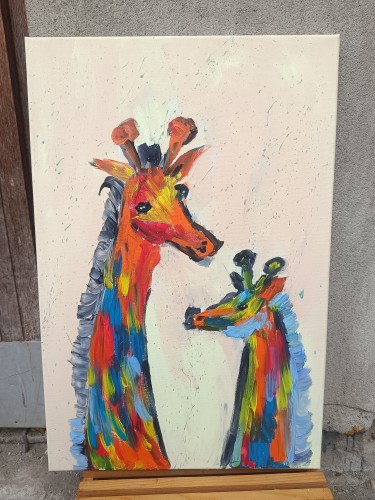 Colorful giraffe