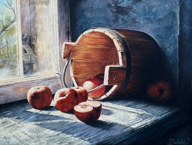 Jabuke u prozoru, autor Stevan Sucevic