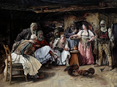 Borba petlova po Paji Jovanovicu, autor Stevan Sucevic