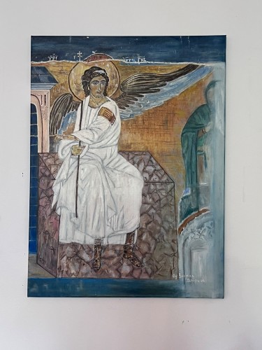 Freska Belog Andjela iz Manastira Mileseve, autor Atelje Zmijanjski Vez