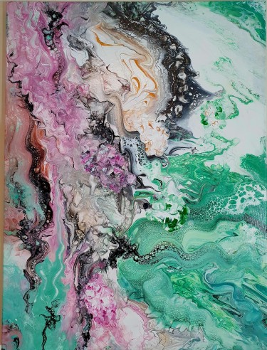 Abstrakt Acryl Pouring slika na platnu, autor Melinda  Balaša